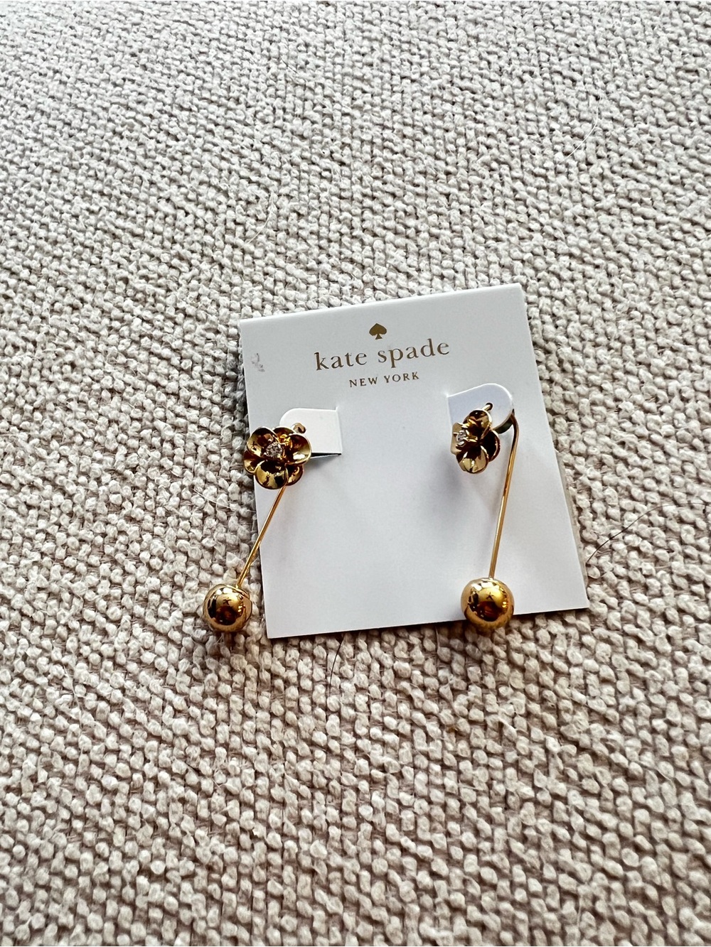 Kate Spade Shine On Flower Drop Earrings with Gold Accents - Picture 6 of 7